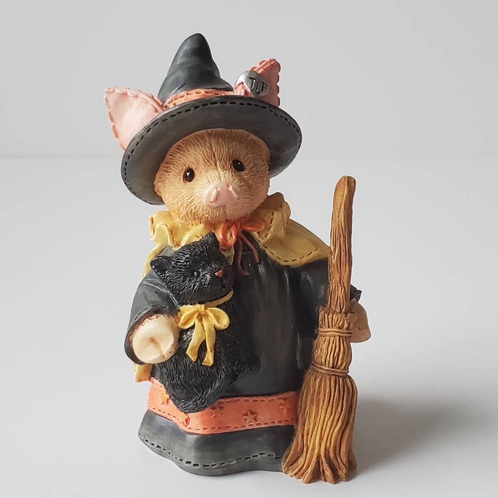 VTG 1995 Enesco This Little Piggy "Happy Hog-O-Ween" Witch Figurine 145718